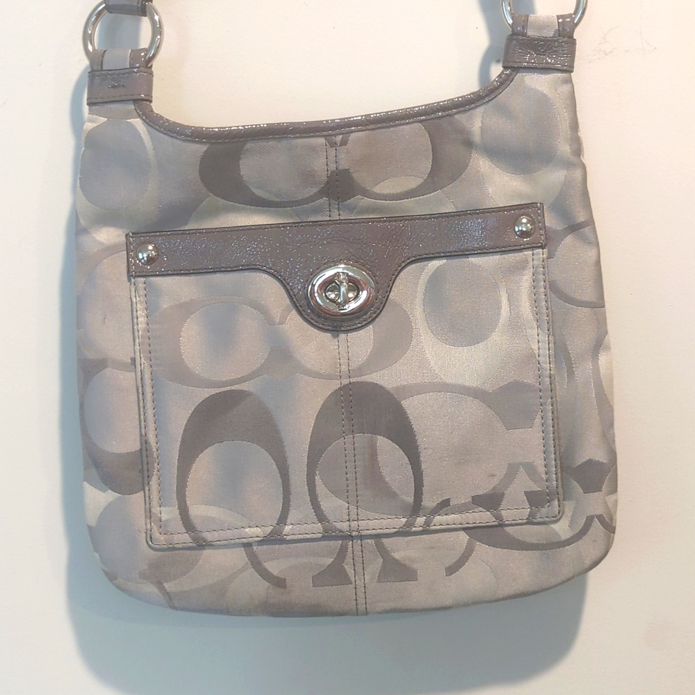 Coach Getaway Grey Crossbody Logo Purse